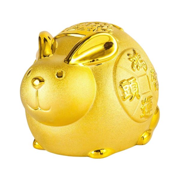 Maxbell Lucky Rabbit Money Bank Change Container for Festival Cabinet Tabletop 20cmx15cmx13cm Sale